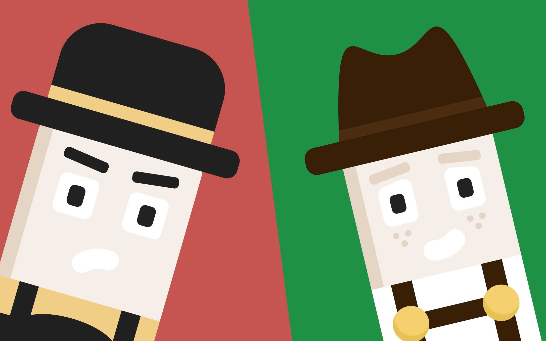 Добрый Чунга и грубый Чунга в немецких костюмах