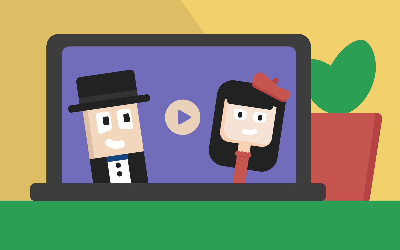 Чунга и Лулу на экране ноутбука