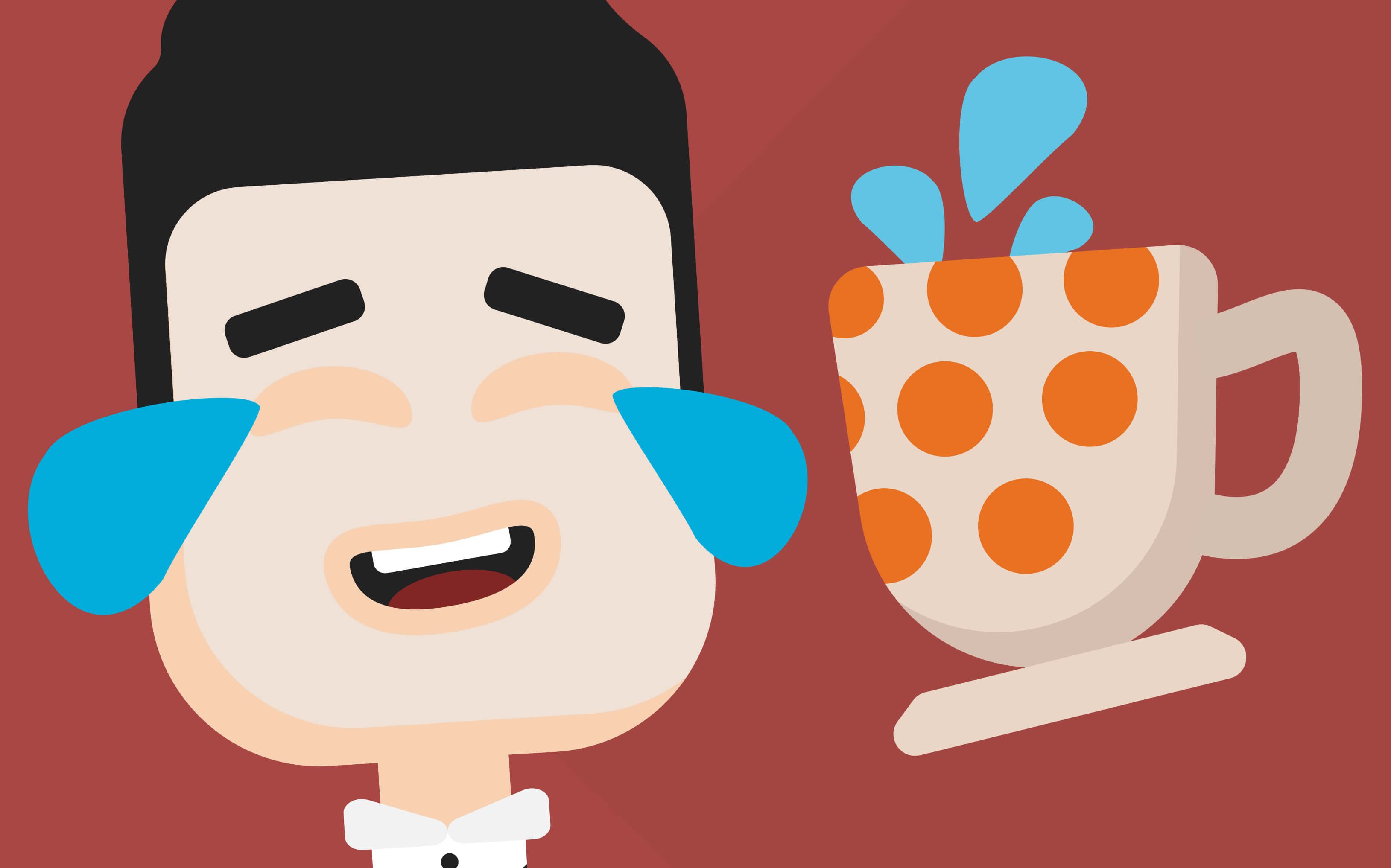 Смеющийся Тим из ЛингоЧунга и разливающийся чай от смеха