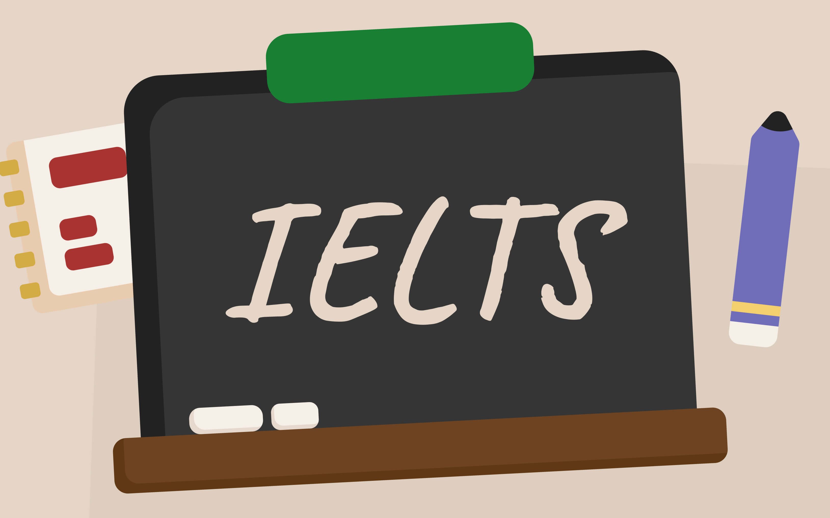 Доска с надписью IELTS