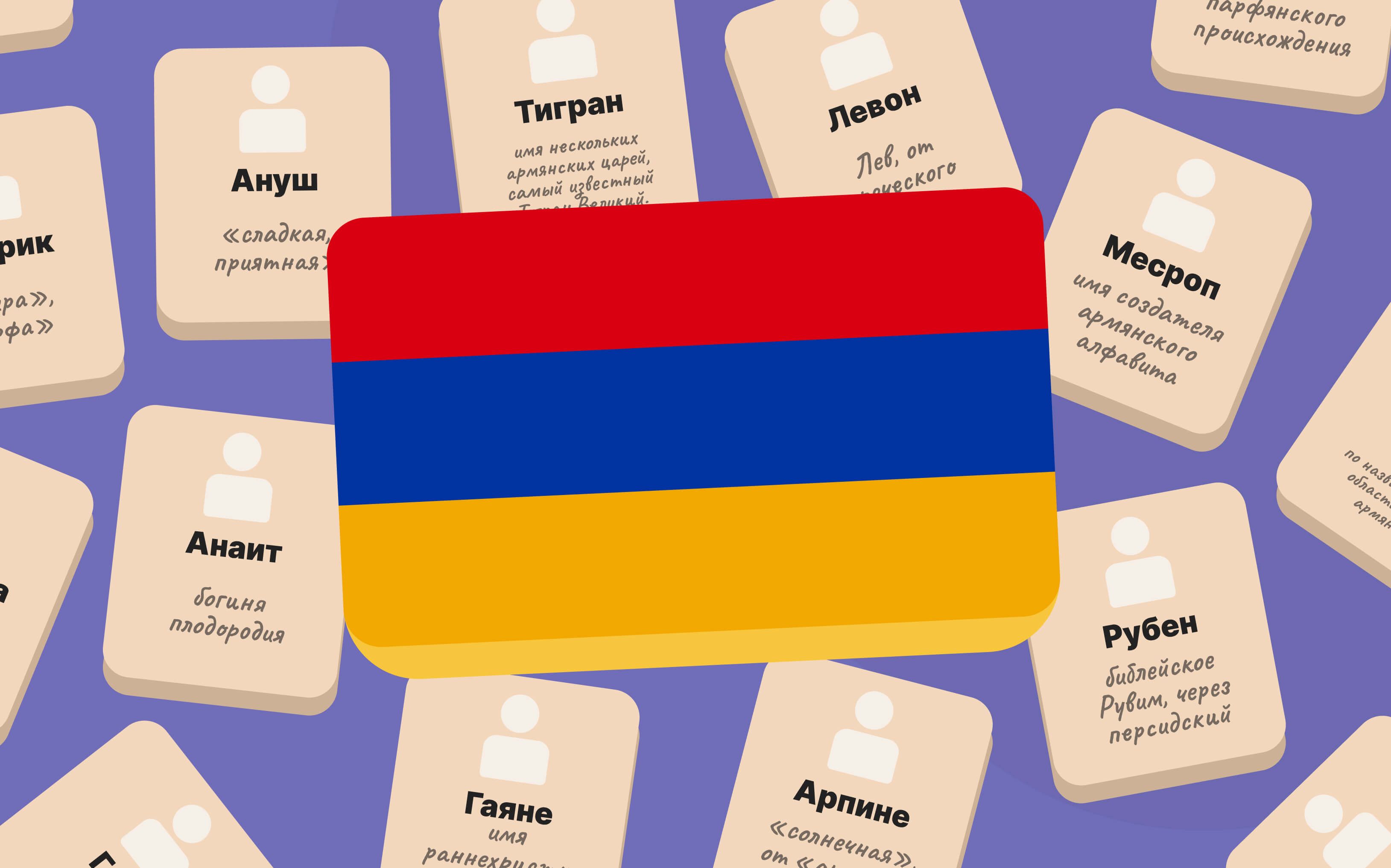 Флаг Армении и армянские имена